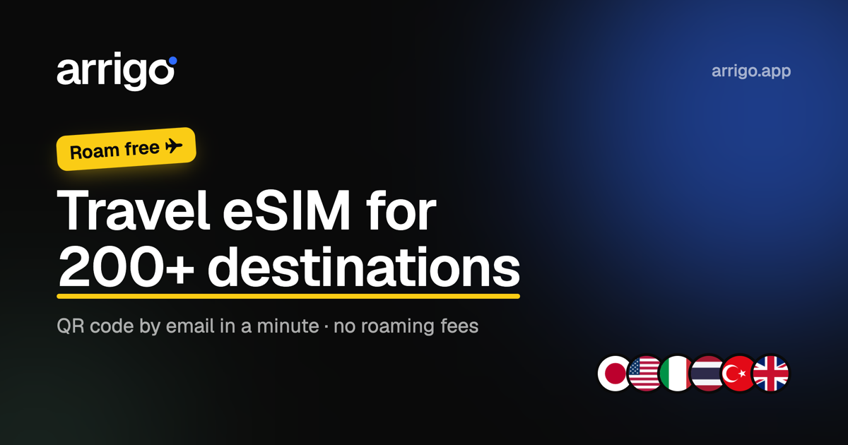 ArriGo share image: Travel eSIM for 200+ destinations
